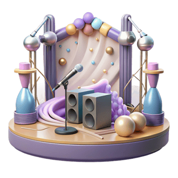 extraordinary traditional Concert Stage with Microphones and Cables Isolated for Audio Engineering original png