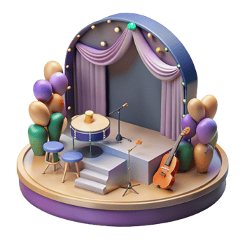 vibrant creative Concert Stage with Orchestra Pit Transparent for Classical Music Graphics genuine png