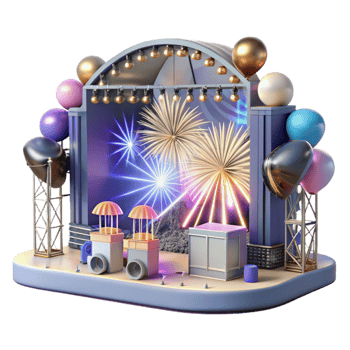 extraordinary classic Concert Stage with Pyrotechnics Display Cutout for Explosive Visuals original png
