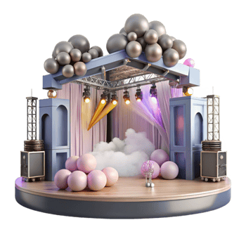 elegant artistic Concert Stage with Smoke Effects Isolated for Dramatic Visuals high resolution png