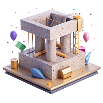 stunning minimalist Concrete Pouring Foundation Building Transparent detailed png