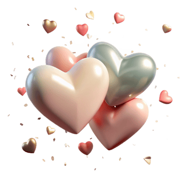 stunning contemporary Confetti Hearts Falling Wedding Celebration Isolated Cutout authentic png