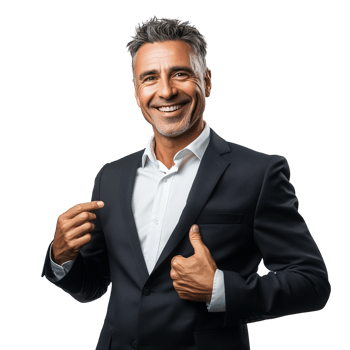 Professional Middle-Aged Man in Business Suit with Friendly Smile Isolated on Transparent Background png
