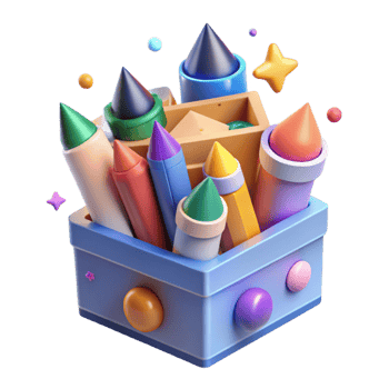 beautiful rustic Crayon Box Art Supplies Transparent Background for Kids Coloring genuine png