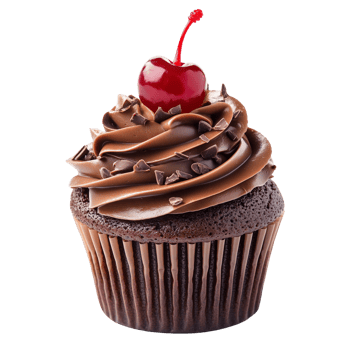 Yummy Chocolate Cupcake with Cherry on Top Isolated on Transparent Background png