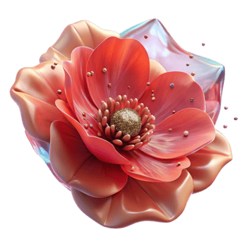 elegant contemporary Crimson Poppy Flower Texture Delicate Petals Isolated exclusive png