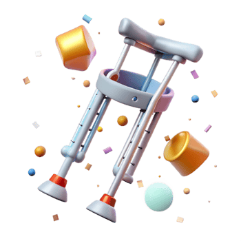 impressive creative Crutches Mobility Aid Isolated for Healthcare Accessibility high quality png