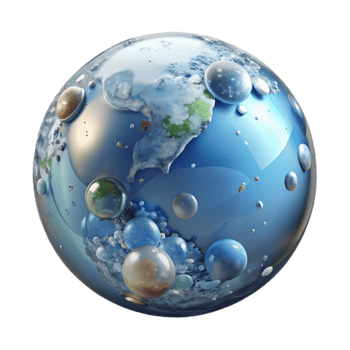 dramatic artistic Crystal Clear Water Globe Planet Transparent for Eco Awareness professional png