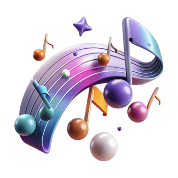 magnificent vintage Curved Music Notes Transparent Background for Music Branding high quality png
