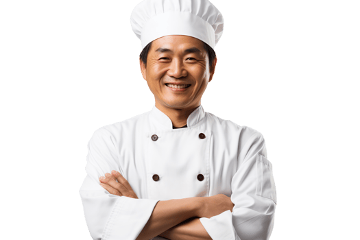 Asian chef isolated on transparent background png