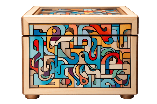 Puzzle Box Design isolated on transparent background png