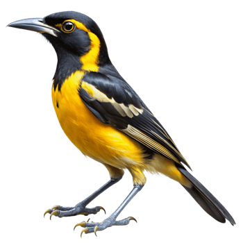 Stunning Closeup of a Black and Orange Bird on Black Background png