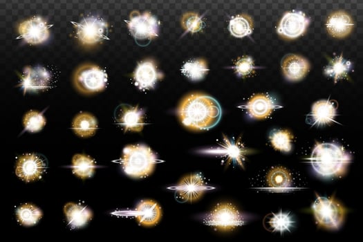 a collection of glowing light effects vector