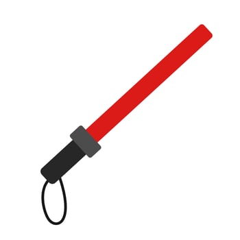 Red traffic baton icon. vector
