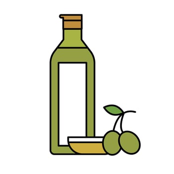 Flat design olive oil icon. vector