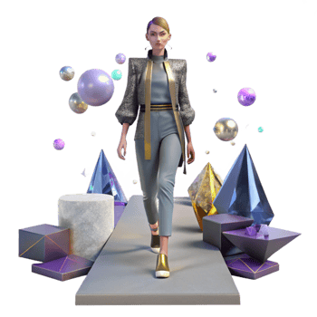 elegant modern Fashion Model Runway Walk Isolated for Fashion Events detailed png