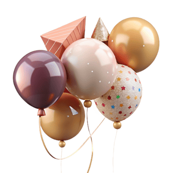beautiful vintage Festive Balloons String Isolated for Party Backdrops high resolution png