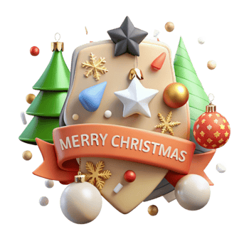 wonderful vintage Festive Banner Merry Christmas Text Isolated for Web Banners professional png