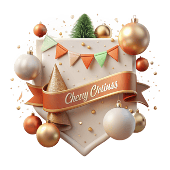stunning classic Festive Banner Merry Christmas Text Isolated for Web Banners png