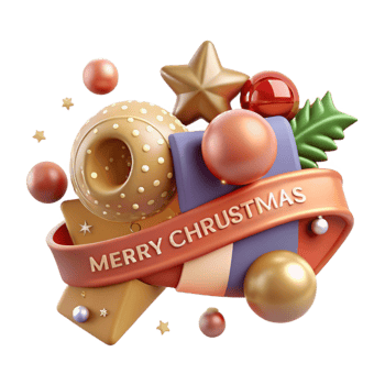 beautiful creative Festive Banner Merry Christmas Text Isolated for Web Banners authentic png