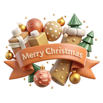 beautiful creative Festive Banner Merry Christmas Text Isolated for Web Banners genuine png