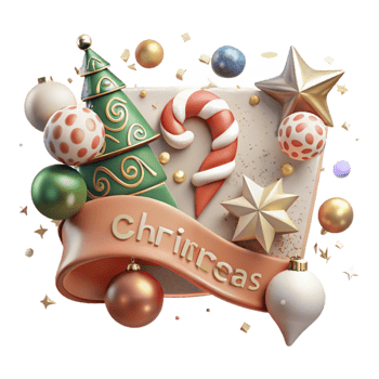 serene traditional Festive Banner Merry Christmas Text Isolated for Web Banners high resolution png