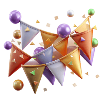 stunning artistic Festive Bunting Transparent Triangle Flags for Celebrations genuine png