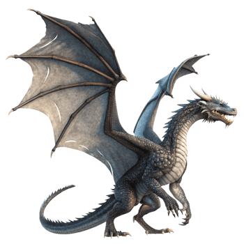 A Majestic Grey Dragon with Large Wings and Sharp Claws a Fantasy Creature png