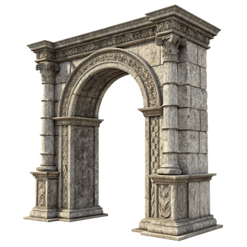 Ancient Roman Style Stone Archway Entrance Gateway 3D png