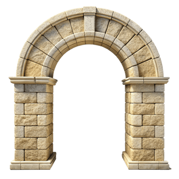 A majestic stone archway entrance architectural design element png