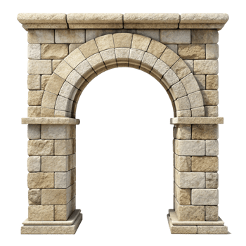 Elegant Stone Archway Entrance Design for Gardens or Buildings png