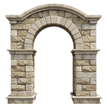 Elegant Stone Archway Entrance Design for Garden or Building png