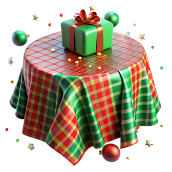 impressive vintage Festive Tablecloth Red Green Plaid Pattern Isolated authentic png