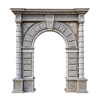 Architectural Stone Archway with Intricate Carving and Columns png