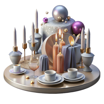 elegant abstract Festive Table Setting Plates Cutlery Decor Transparent original png