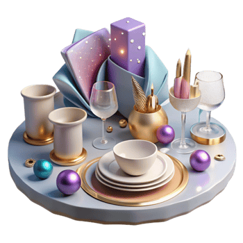 magnificent classic Festive Table Setting Plates Cutlery Decor Transparent professional png