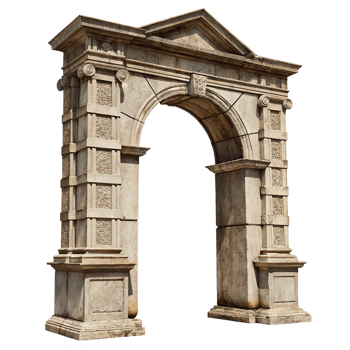 Ancient Roman Style Archway Architectural Structure Detailed View png