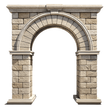 Stone Archway Entrance Architectural Design 3D Render png