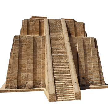 Ancient Mesopotamian Ziggurat A Majestic Brick Structure with Grand Staircase png