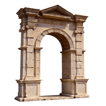 Ancient Roman Style Triumphal Arch Stone Gateway Entrance Structure png