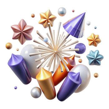 vibrant modern Fireworks Transparent for Website Banners png