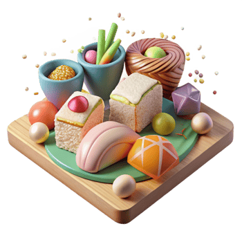 impressive vintage Fresh Sushi Platter Japanese Food Cutout Restaurant Menu exclusive png