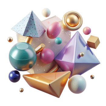 vibrant modern Geometric Shapes on Transparent Background Cutout for Versatile Use original png