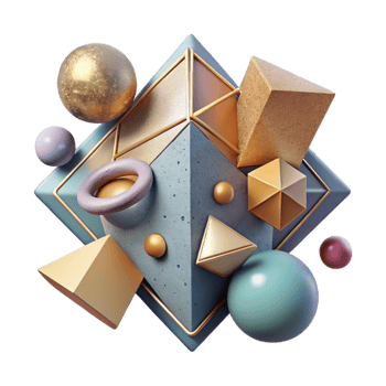 dramatic modern Geometric Shapes with Labels Isolated for Educational Charts detailed png