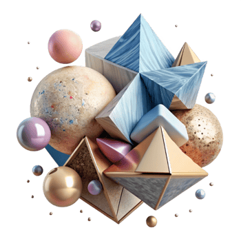 beautiful artistic Geometric Shapes with Watercolor Texture Isolated for Creative Design authentic png