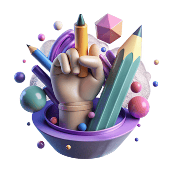 wonderful creative Giant Hand Holding Pencil Isolated Surreal Creation high quality png