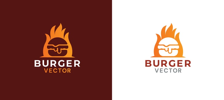 Fire burger logo vectors design