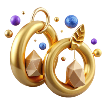 wonderful contemporary Gold Earrings Hoop Design Transparent for Fashion Illustrations exclusive png