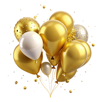 magnificent minimalist Golden Anniversary Balloons Helium Filled Transparent authentic png