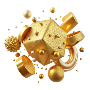 serene classic Gold Flake Scattered Texture Transparent Glitter detailed png
